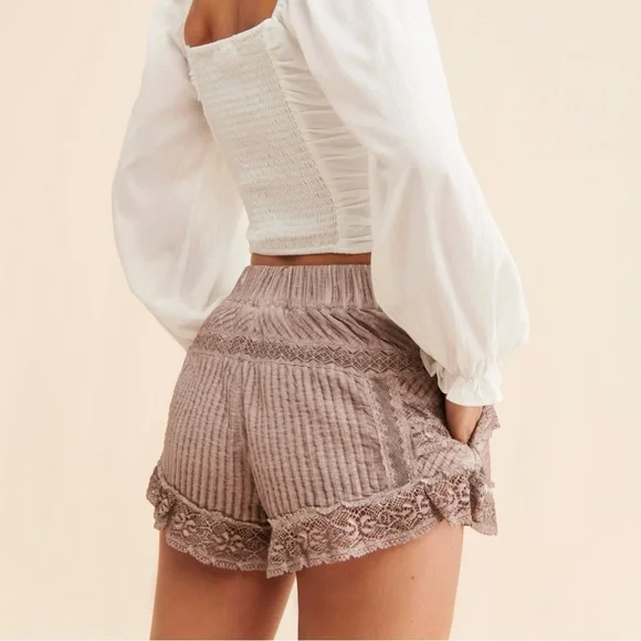 FREE PEOPLE: Adore You Pieced Shorts - Picture 2 of 16